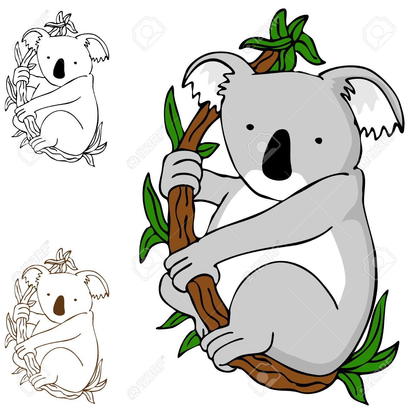 1300x1300 An Image Of A Koala Cartoon Drawing. Royalty Free Cliparts
