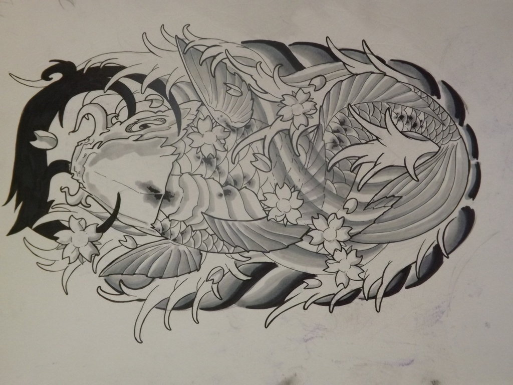 1024x768 Dragon Koi Fish Tattoos Designs Cool Tattoos Designs Koi