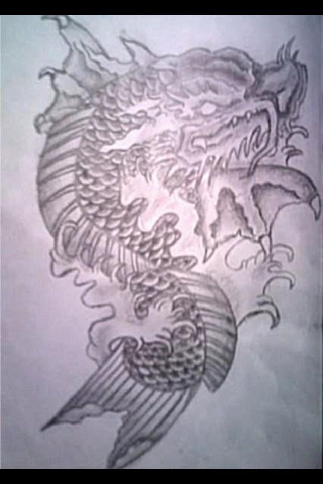 640x960 My Dragon Koi Fish Tattoo Design Red Tattoos