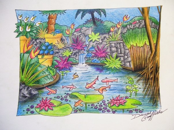 604x453 Koi Pond Drawing Create The Effect!
