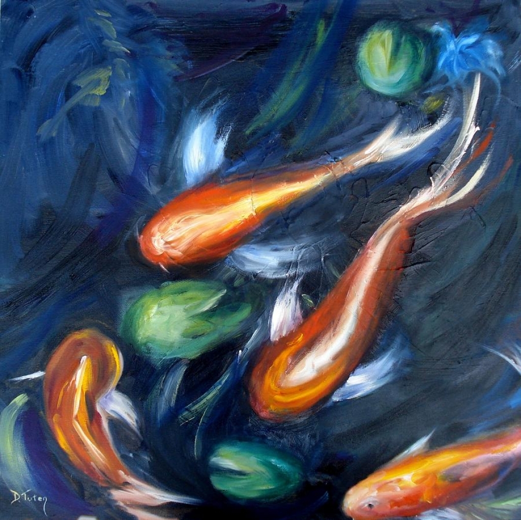 1024x1022 Paintings Of Koi Koi Pond Painting Donna Tuten