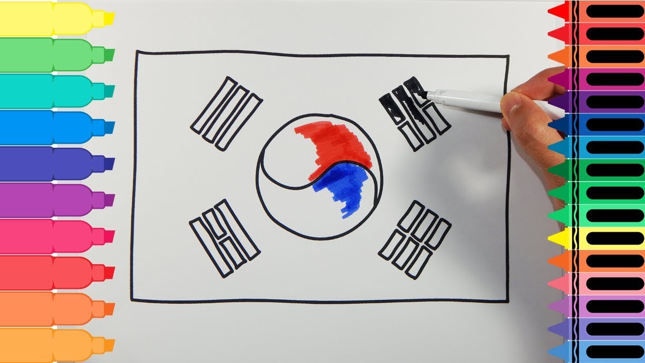 1280x720 How To Draw South Korea Flag