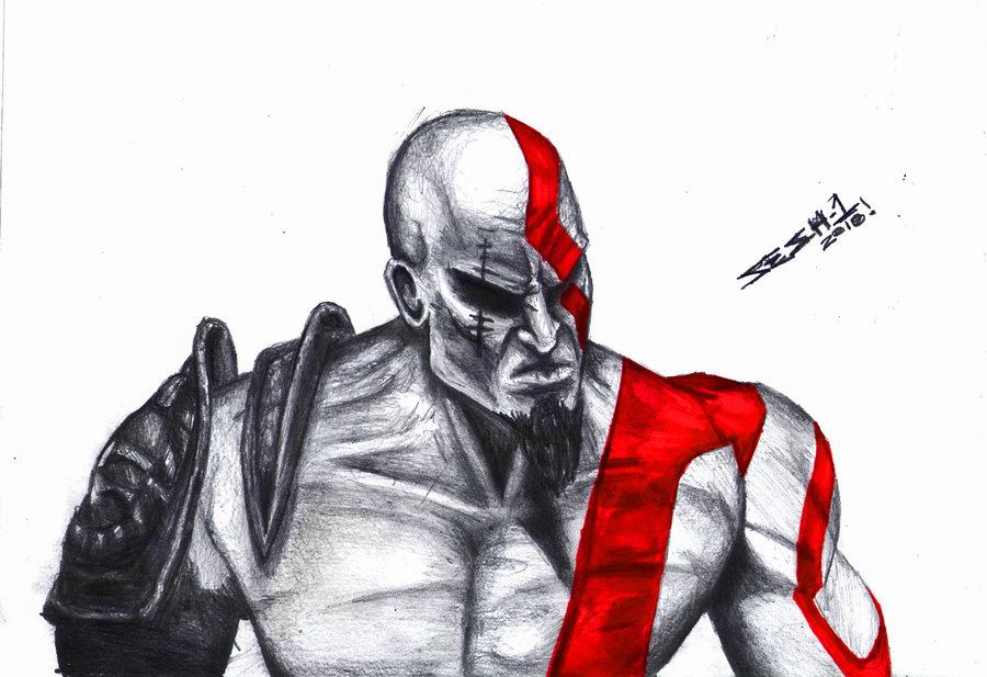 900x617 Kratos Pencil And Marker By Sesh 1