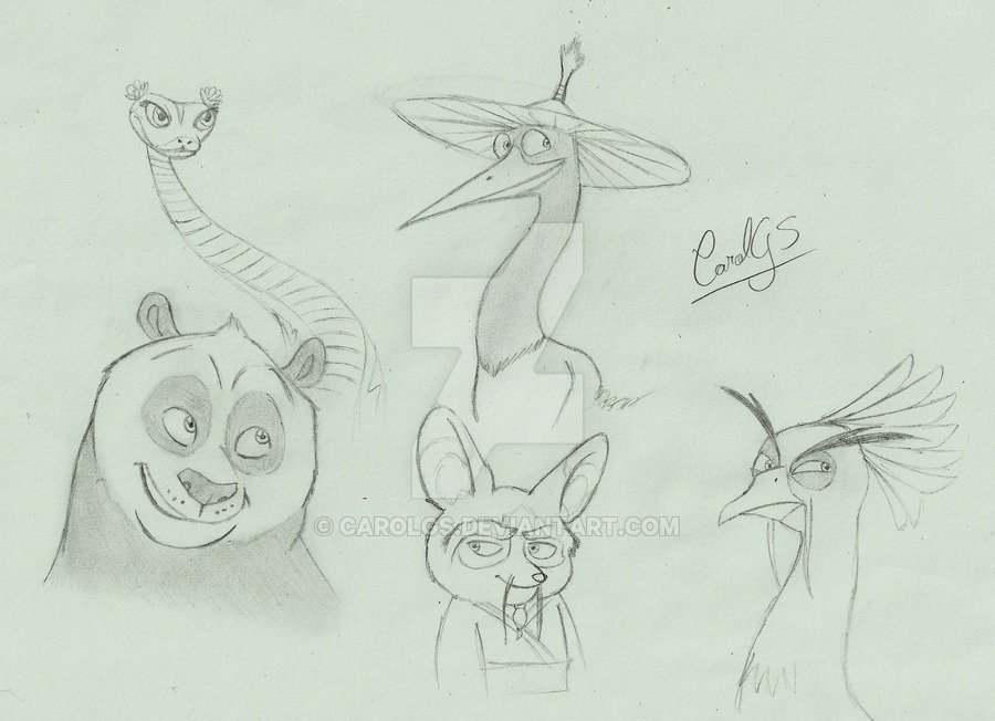 900x652 Some Sketches Kung Fu Panda 2 By Carolgs