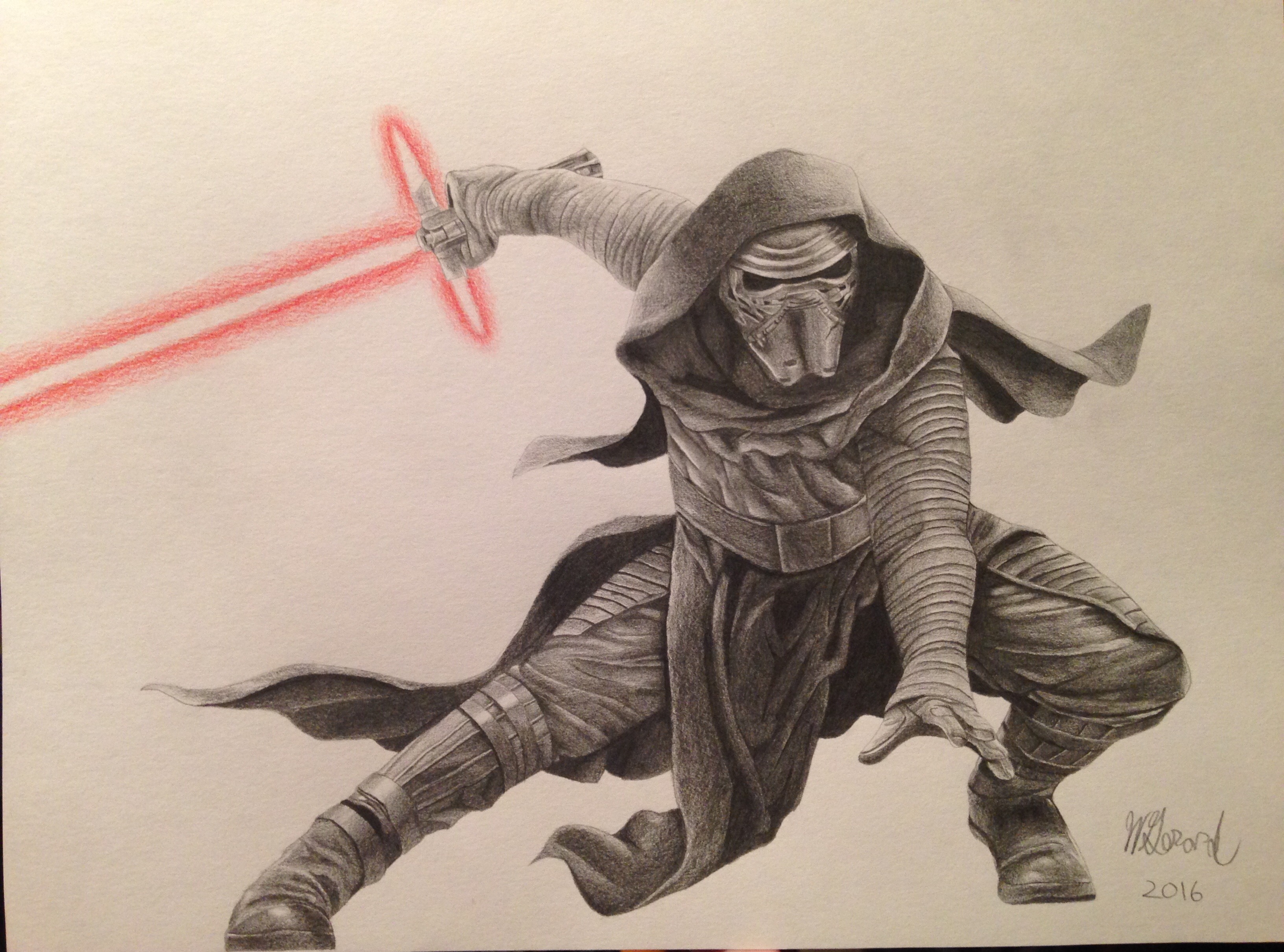 3264x2421 Kylo Ren Drawing Completed