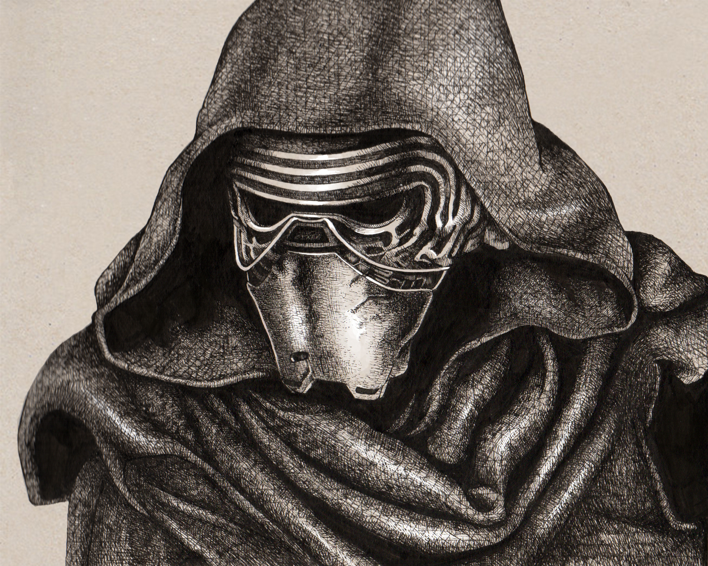 2464x1971 Pencil Drawing Of Kylo Ren Starwars