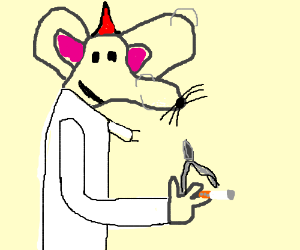 300x250 Edgy Lab Mouse Holding A Knife (Drawing By Funkysimus)