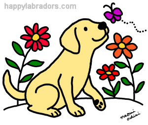 300x253 Yellow Labrador And Green Cartoon Gifts