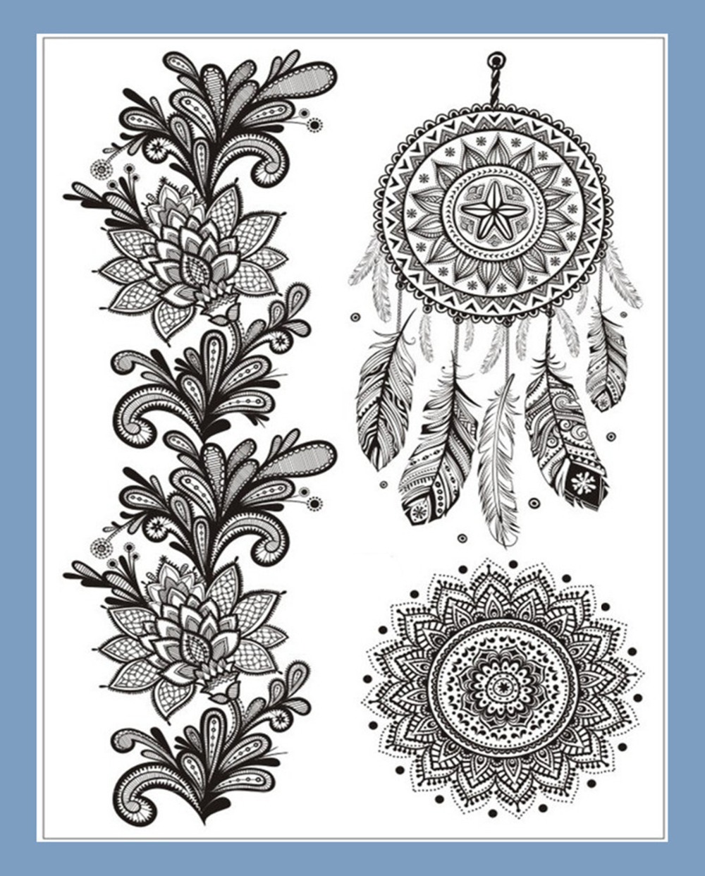 1000x1242 1 Sheet Waterproof Black Bow Decoration Lace Tattoo Punk Tattoo