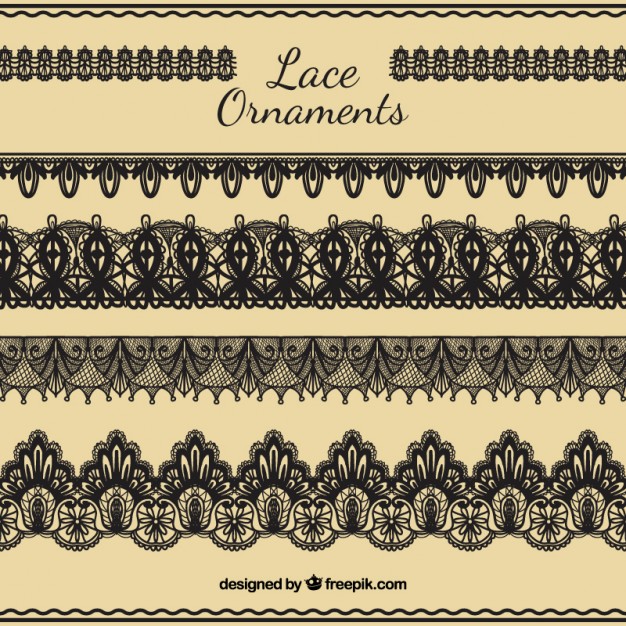 626x626 Hand Draw Lace Ornaments Set Vector Free Download