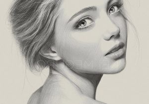 300x210 Pencil Sketch Of Lady Face
