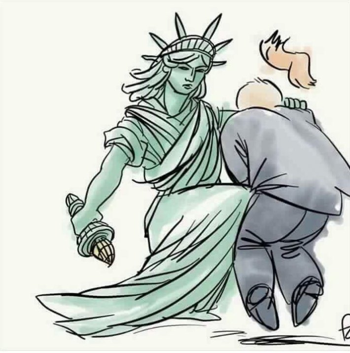 710x716 Lady Liberty Takes A Knee Politicalhumor