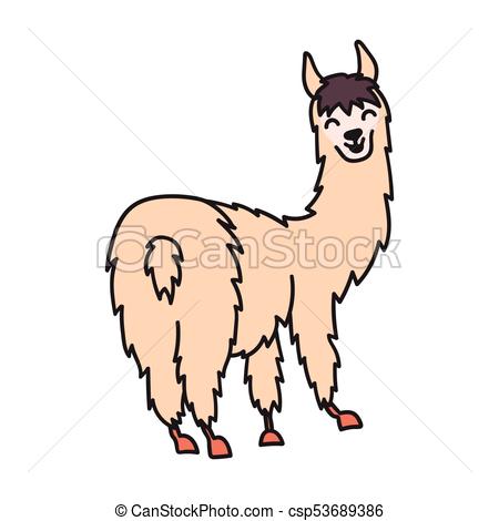450x470 Vector Illustration Of Cute Character South America Lama