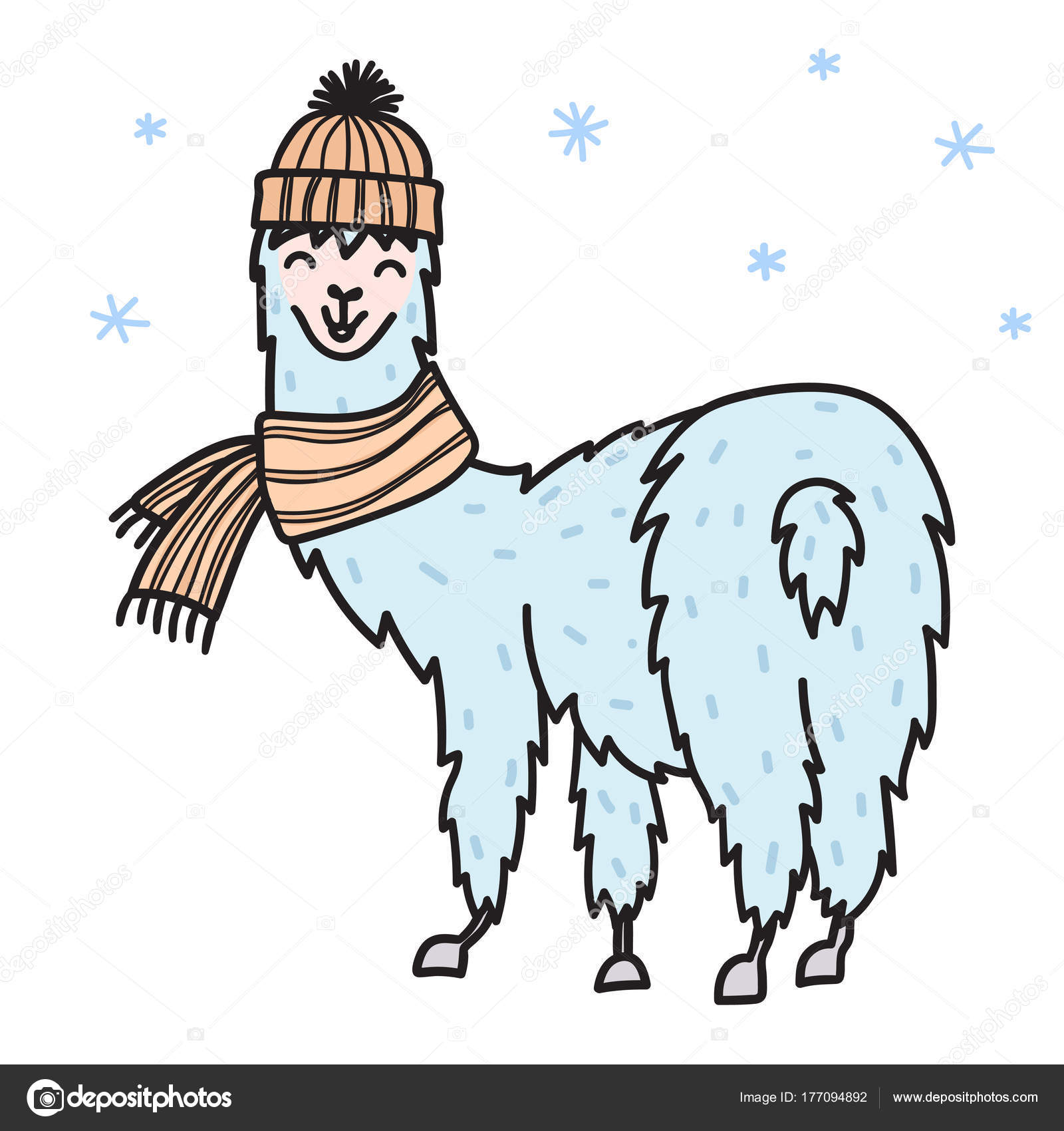 1600x1700 Vector Illustration. Cute Character Lama Stock Vector Pikovit