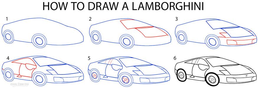 875x300 How To Draw A Lamborghini Step By Step Drawing Tutorial