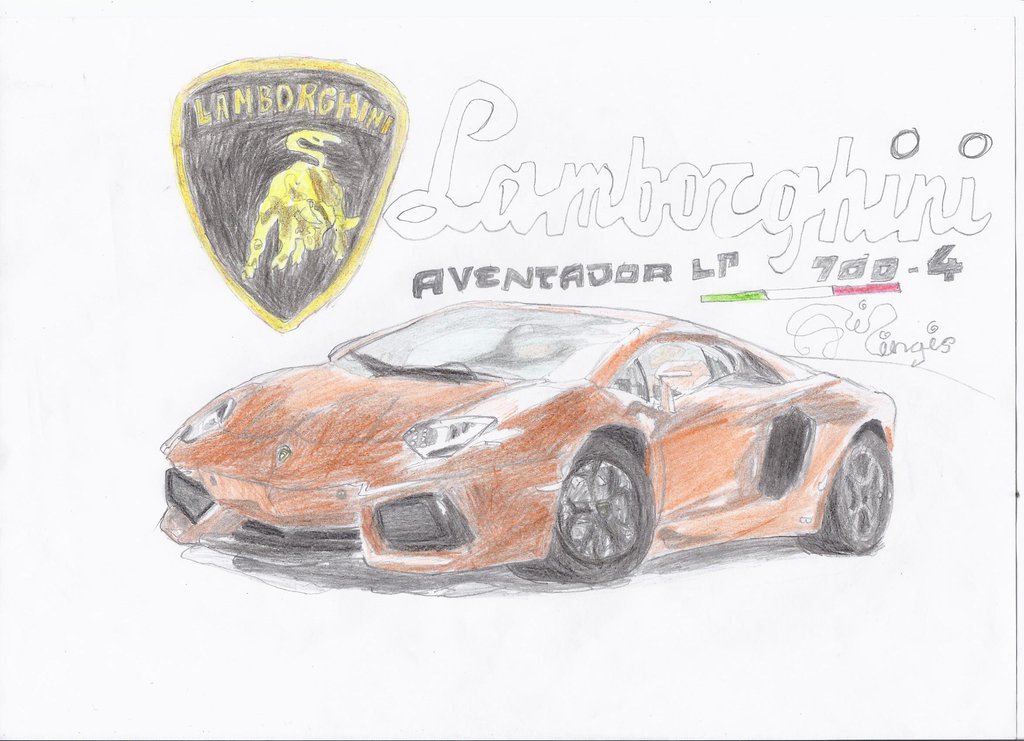 1024x741 Lamborghini Aventador Lp 700 4 Drawing By Amezy2000
