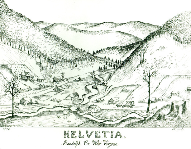 613x480 E Wv Exhibit Helvetia Early Drawing Of Helvetia