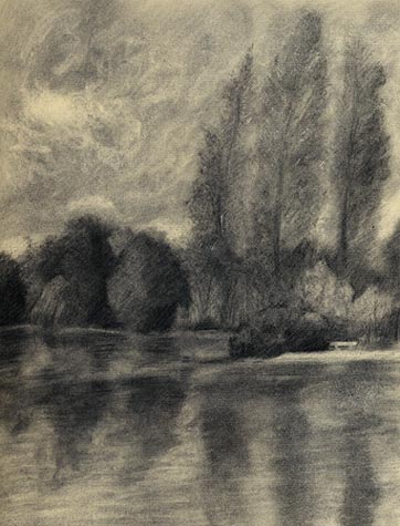 Landscape Charcoal Drawing at GetDrawings | Free download