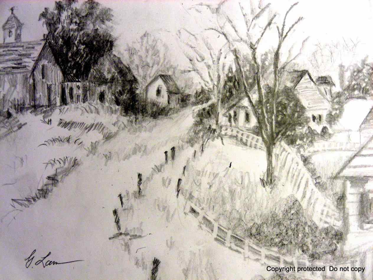 Landscapes Pencil Drawing at GetDrawings | Free download