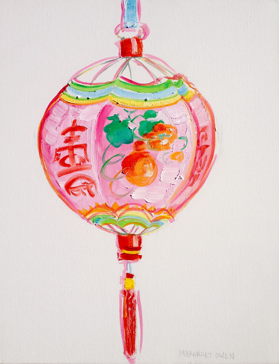 900x1176 Pink Chinese Lantern Painting By Margaret Owen {Paintings