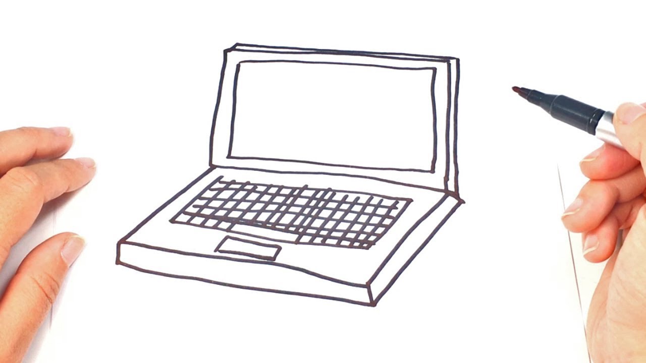 1280x720 How To Draw A Laptop Laptop Easy Draw Tutorial