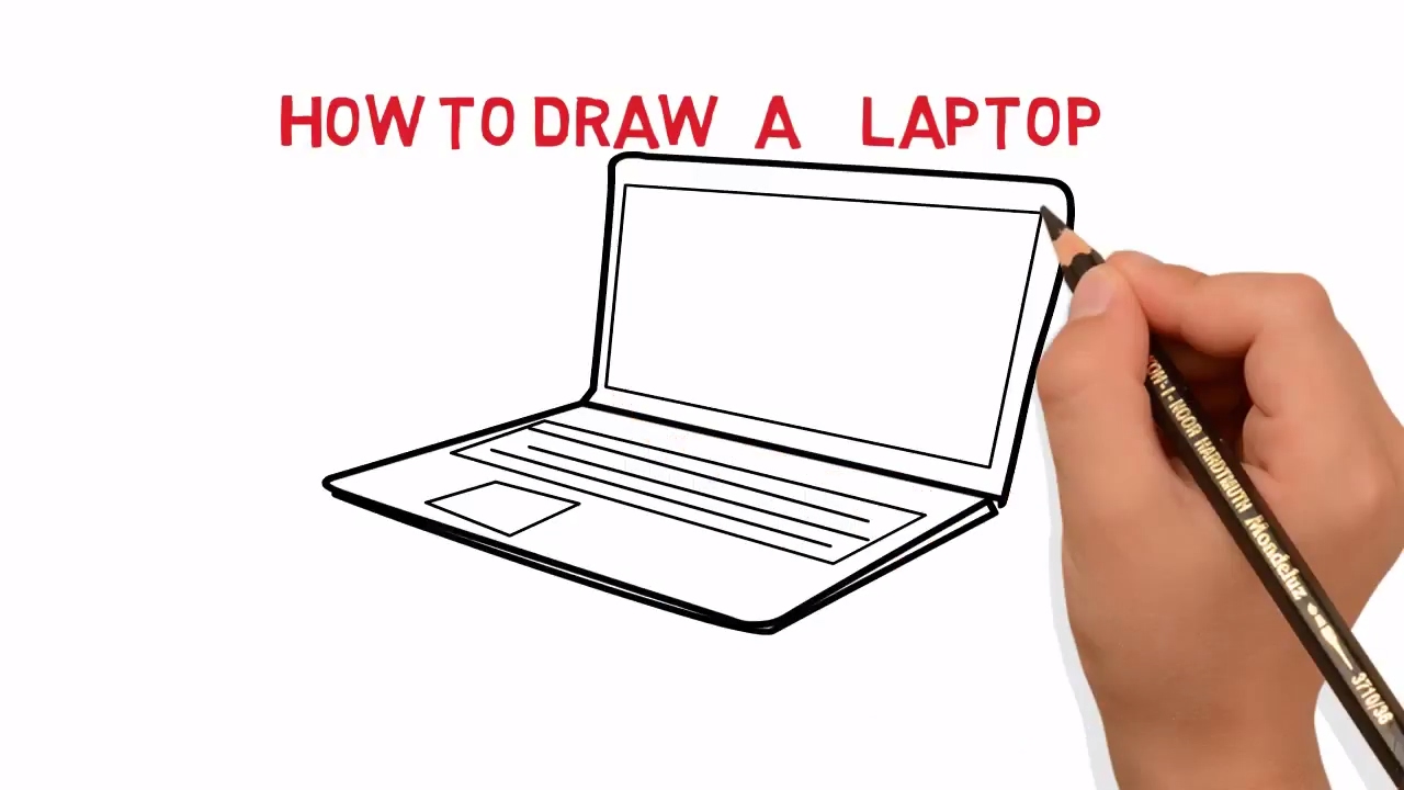 1280x720 Laptop How To Draw A Laptopcomputer Easy Sketch Drawing Video