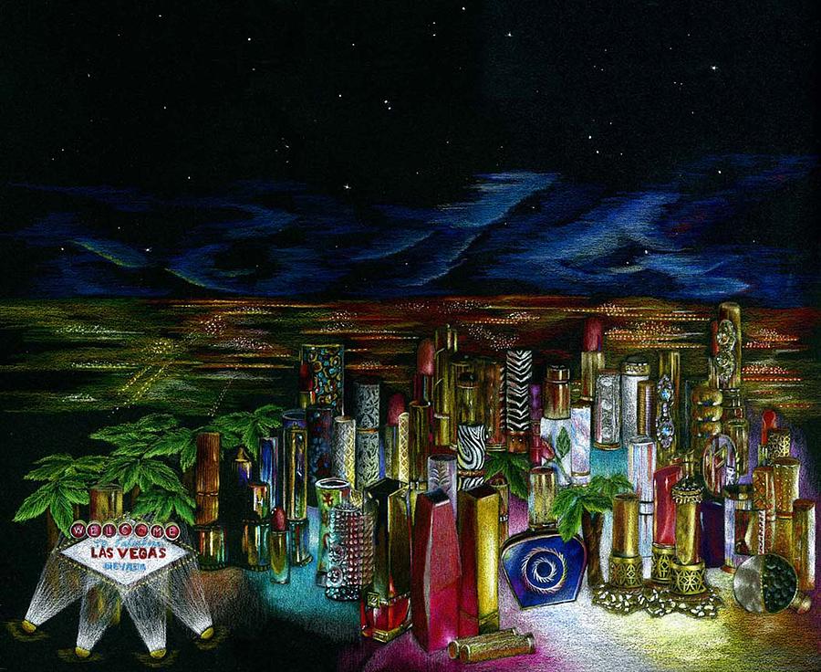 900x736 Kiss Of Las Vegas Drawing By Mary Jo Jung