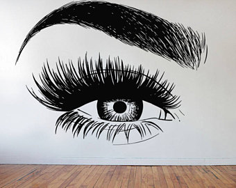 340x270 Lashes Wall Decal Etsy