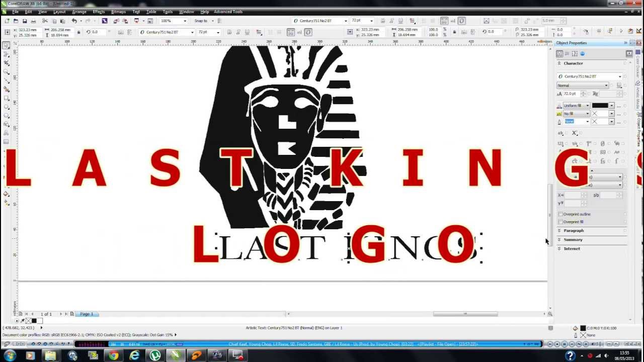1280x720 Using Coral Draw X6 Designing Last Kings Logo