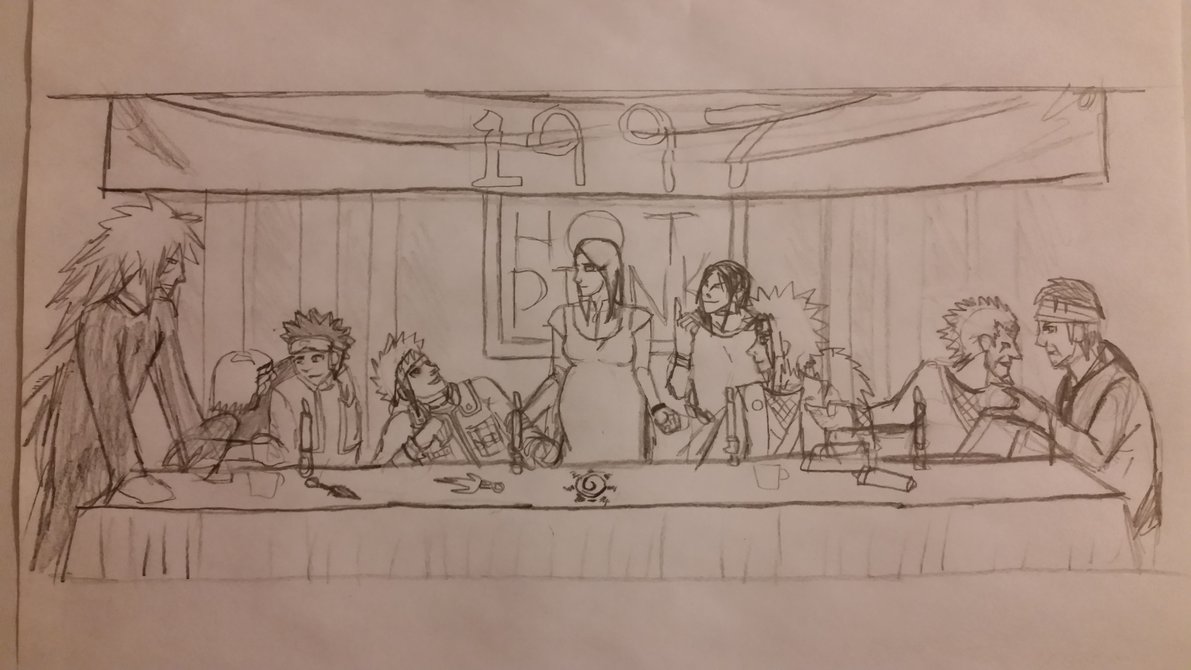 1191x670 Naruto, Watchmen Style The Last Supper (Pencil) By Shaxra15