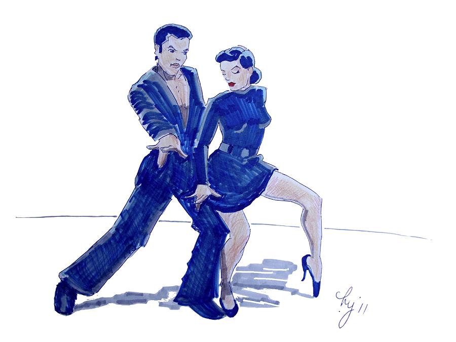 900x675 Latin Ballroom Drawing By Mike Jory