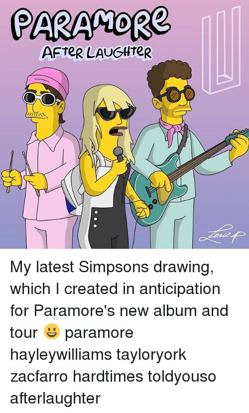 500x830 Paranore After Laughter My Latest Simpsons Drawing Which I Created