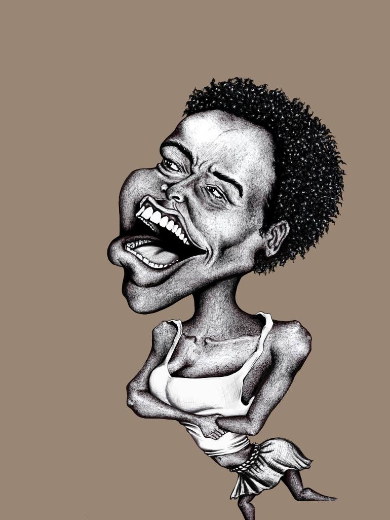 770x1025 Saatchirt Guarded Laughter Drawing By Korerimaart