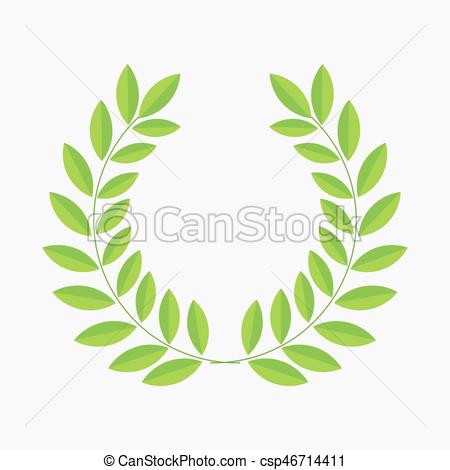 450x470 Green Laurel Leaf Wreath. Vector Illustration Vector Clip Art