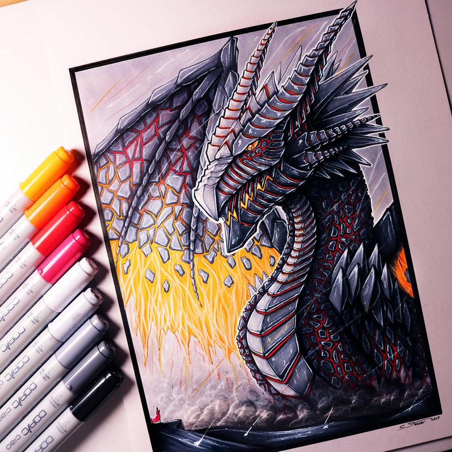 894x894 Lava Dragon Drawing By Lethalchris