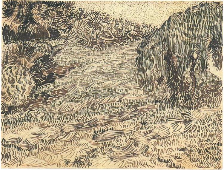 750x570 Newly Mowed Lawn With Weeping Tree By Vincent Van Gogh