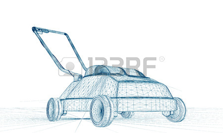 450x270 Lawnmower Sketch Draw Isolated On White Background Stock Photo