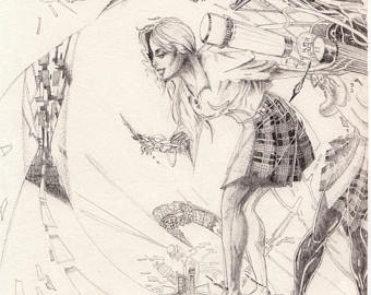 340x270 Surrealist Drawing Etsy