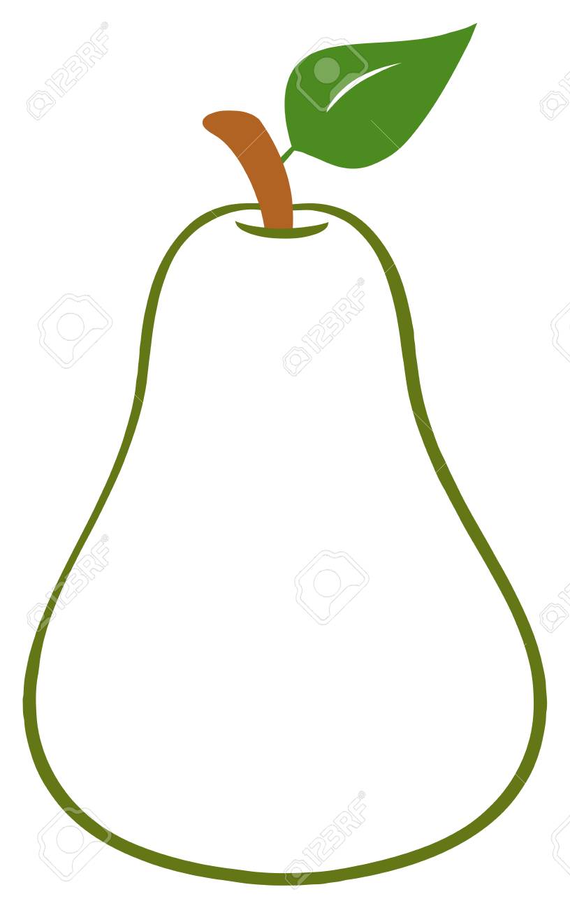 816x1300 Outlined Color Pear Fruit Cartoon Drawing Simple Design