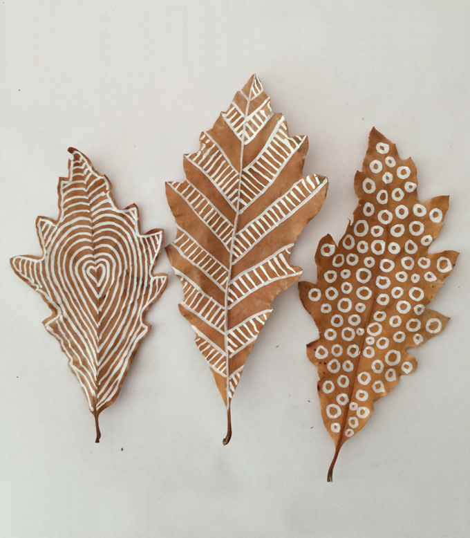 680x778 Leaf Drawing With Chalk Markers