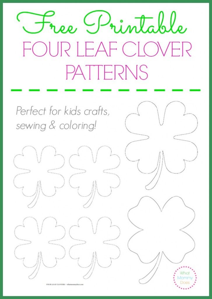 726x1024 Free Printable Four Leaf Clover Templates Large Amp Small Patterns