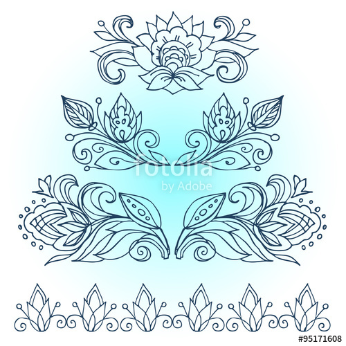 500x500 Vector Doodle.decorative Elements In The Style Of Boho. Linear