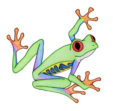 450x443 Jumping Frog Cartoon