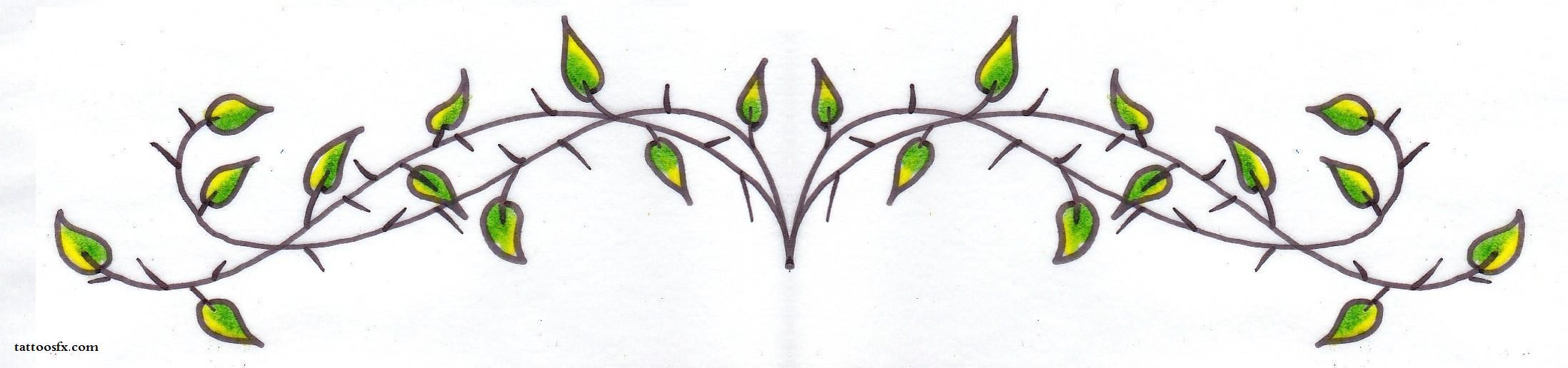 2195x516 Ivy Vine Tattoo Design Drawings Leaf Tattoo Design, Leave Tattoo