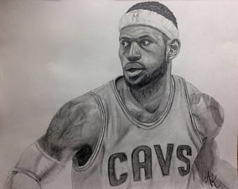 340x270 Lebron James Drawing Etsy