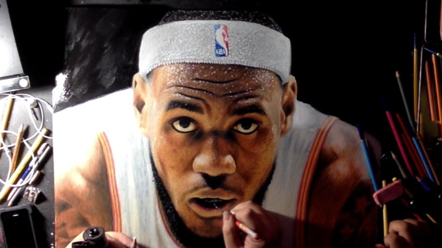 1438x809 Realistic Drawing Of Lebron James