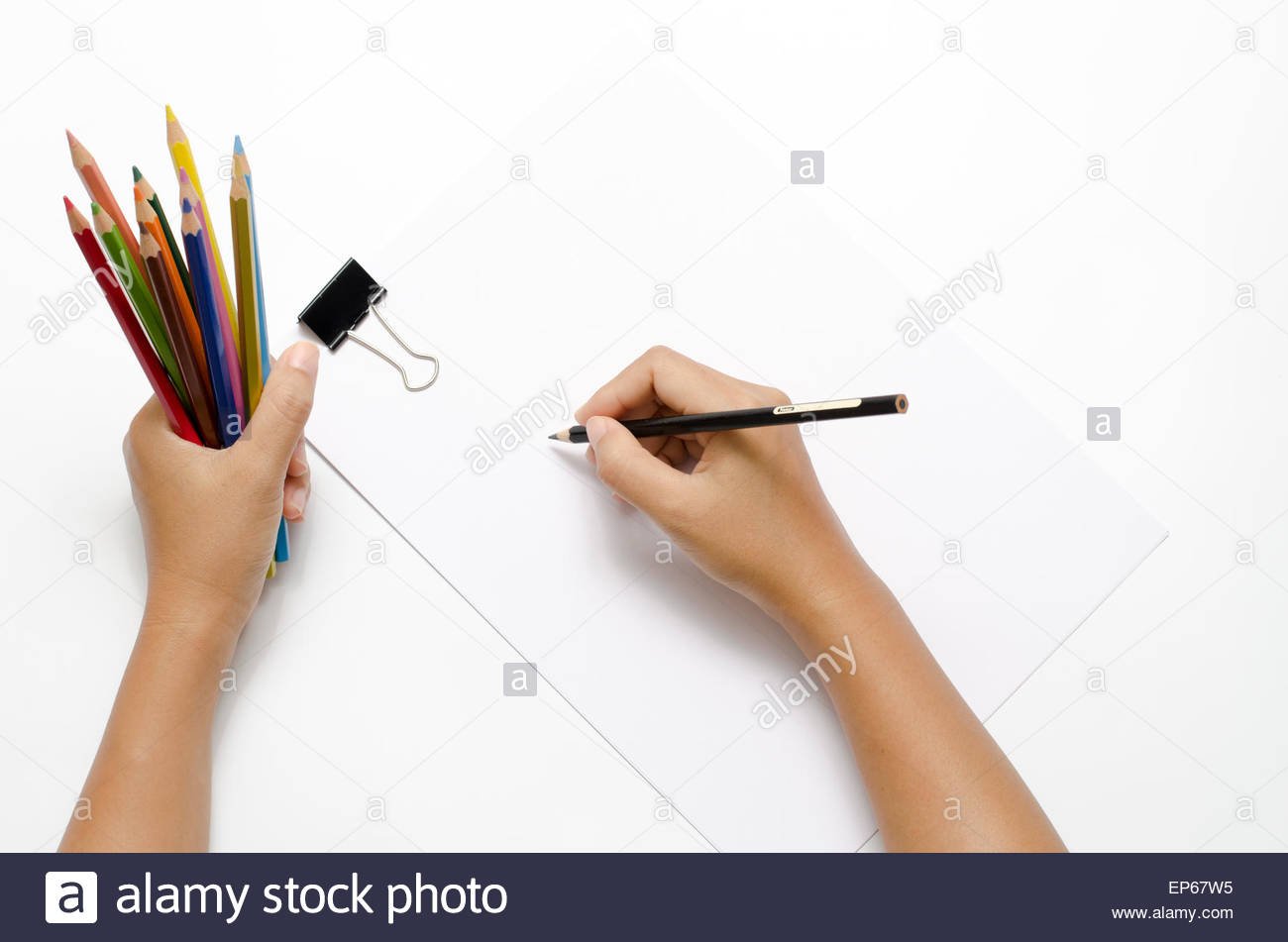 1300x951 Asia Woman Right Hand Black Pencil And Left Hand