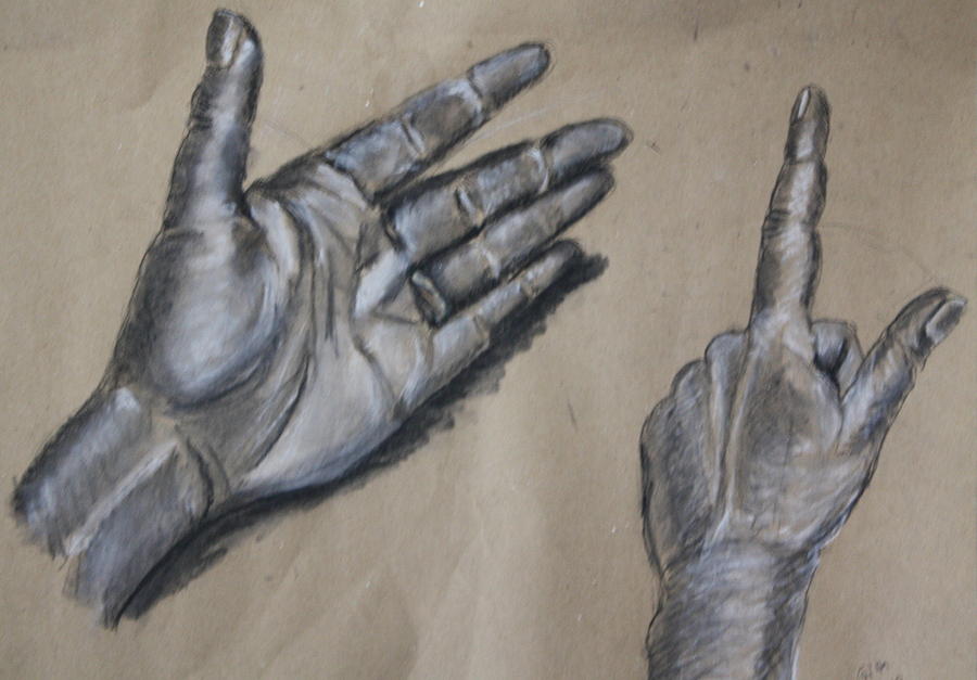 900x627 My Left Hand Drawing By Gitta Brewster