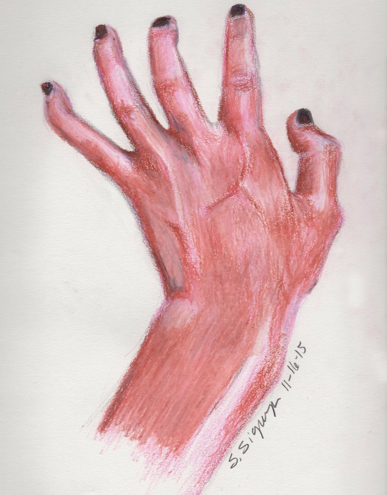1251x1600 Pastel Hand, Female Hand Drawing, Left Hand Pastel