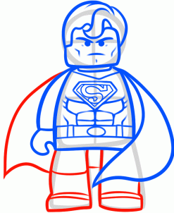 247x302 How To Draw Superman From The Lego Movie Step 9 How To Draw